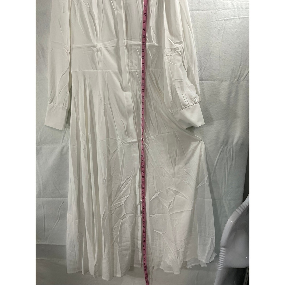 Metamorphosis Girl Maxi Shirt Dress Womens XXL White Long Sleeve Button Front - Picture 5 of 12